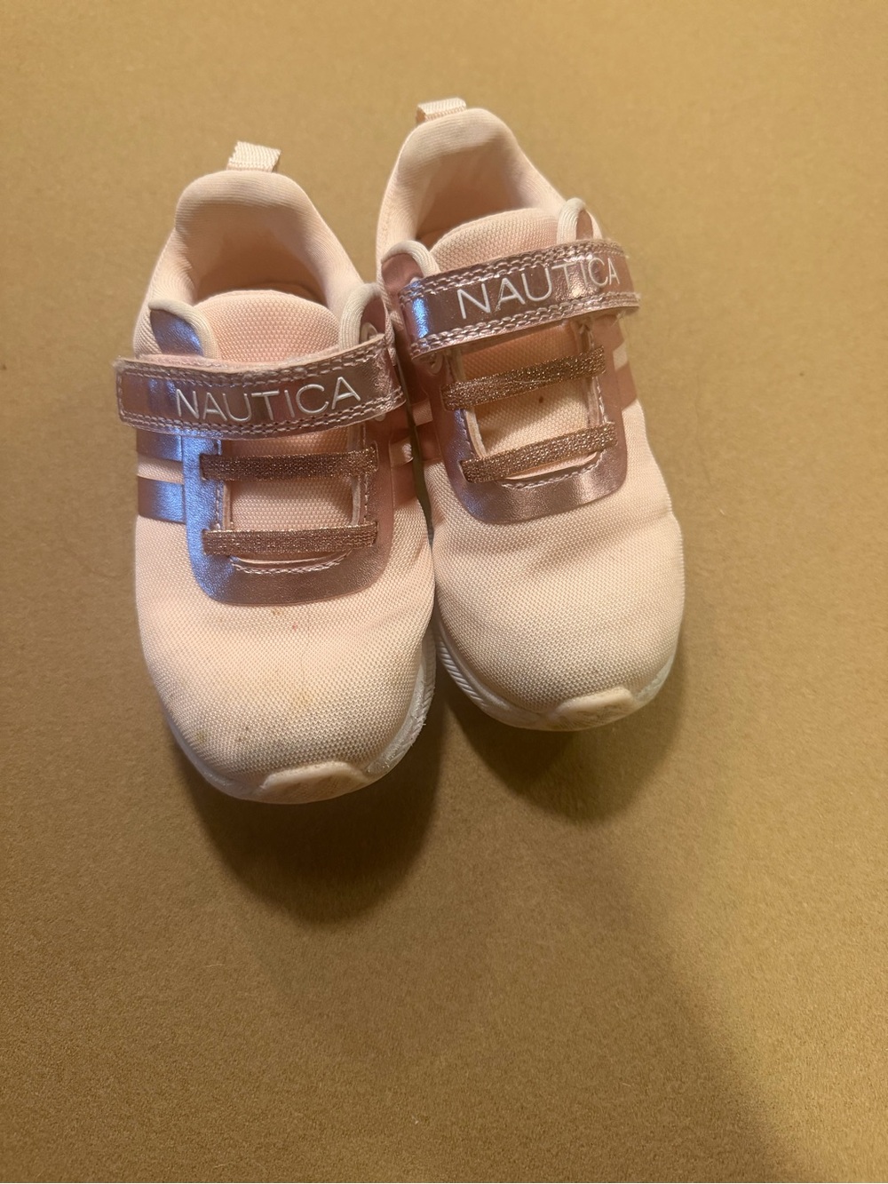 Nautica Girls Light Pink Velcro Athletic Sneakers